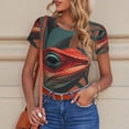 thumbnail image 6 of Fotbe Colorful Reptile And Leaves Women's Crew Neck Short Sleeves Bodysuit Tops Round Neck Slim Sleeveless Soft Comfortable Basic-XX-Large, 6 of 7