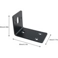 thumbnail image 5 of Soporte de esquina de junta de Metal, soporte de ángulo recto en L de acero, 4 Uds., para estantes de madera, muebles, gabinete, negro, 5 of 5