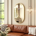 thumbnail image 5 of SHATTERVUE 24"x36" Oval Bathroom Wall Mirror Vanity Mirror with Aluminum Alloy Frame, Gold, 5 of 5