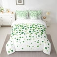 thumbnail image 2 of Manfei Green White 7 Pieces Bedding Comforter Set,St.Patrick Day Full Bedding Set,Lucky Four Leaf Clover Fitted Sheet Flat Sheet For Girls,Breathable Home Decor Reversible, 2 of 8