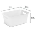 thumbnail image 3 of Mainstays Medium Bin, Open Plastic Storage Containers, Versatile Stylish Organizers with Handles, White, 3 of 11