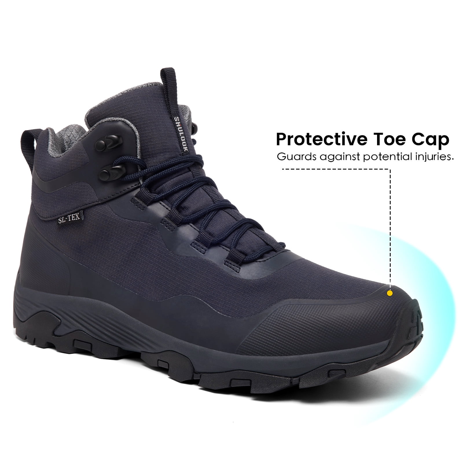 COM STAR Men Hiking Boots Breathable Outdoors Mid Ankle Walking Shoes Lightweight Mountaineering Shoes  for Trekking, Camping