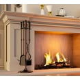 thumbnail image 5 of Fire Beauty Fireplace Tools, 5 Pieces Fireside Accessories Fire Kit Set, Stand Woodstove Tools Holder Wrought Iron Handle Indoor Fireset Stand (32 Inches), 5 of 7