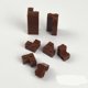 thumbnail image 1 of Ladrillos de pared gruesos de partículas pequeñas, 1x2, 1x3, 1x4 puntos, accesorios a granel, puertas, ventanas, bloques de construcción DIY, juguete educativo para niños,80pcs brown L shape, 1 of 7