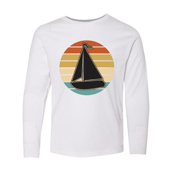 Inktastic Sailboat Vintage Nautical Sailing Long Sleeve Youth T-Shirt
