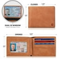thumbnail image 4 of Serman Brands 2 ID Window Wallet for Men | RFID Blocking | Premium Full Grain Leather | Bifold Top Flip | Extra Capacity Travel Wallet | California Desert, 4 of 6