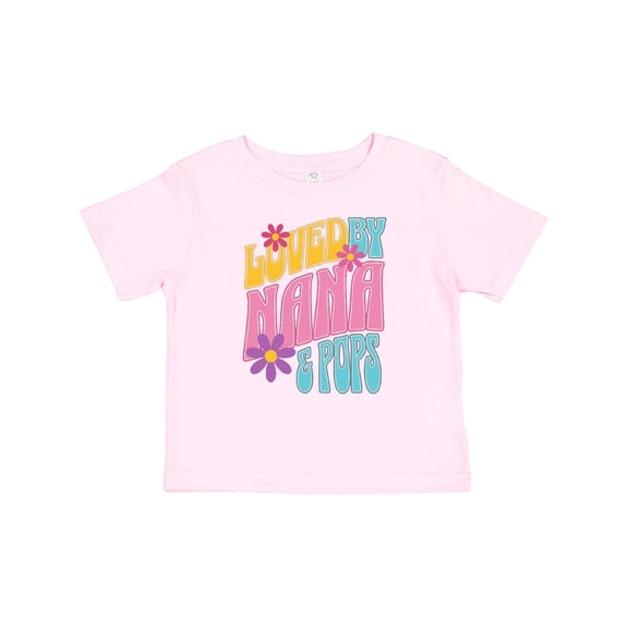Inktastic Nana and Pops Love Me Retro Flowered Girls Baby T-Shirt