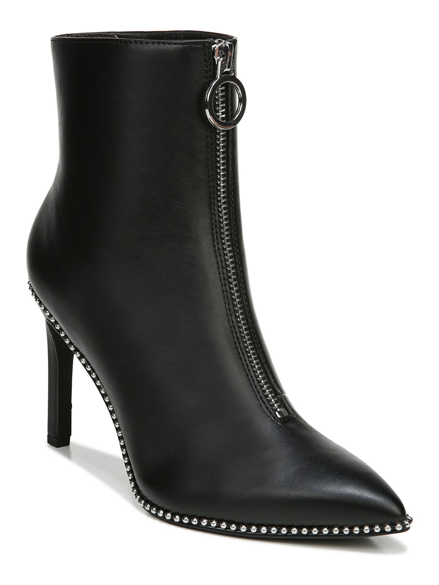 BAR III Womens Black Studded Ball Chain Trim Pointed Toe Stiletto Zip