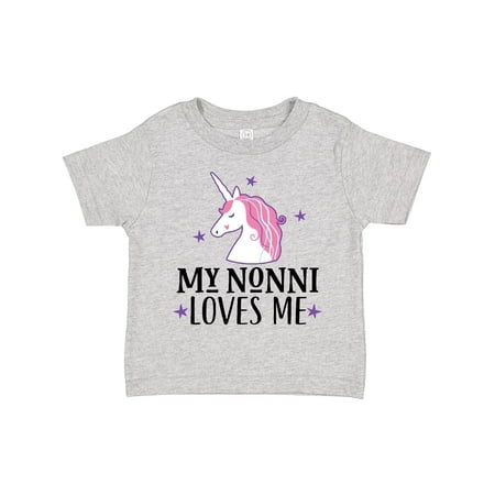 

Inktastic My Nonni Loves Me Girl Unicorn Gift Toddler Toddler Girl T-Shirt