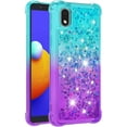 thumbnail image 3 of Samsung Galaxy A01 Core Case,Creativity Clear Gradient Quicksand Glitter Flowing Liquid Floating TPU Case Bling Diamond Sparkle Cover for Samsung Galaxy A01 Core JB Bluish Violet, 3 of 14