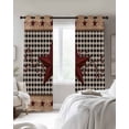thumbnail image 2 of Red Texas Star Farmhouse Black Out Curtains 54 Inch Long, Short Curtains for Small Window, Black Plaid Berry Country Room Darkening Farmhouse Window Curtains for Kitchen Bedroom 42"x54" 2 Panels, 2 of 8