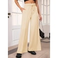 thumbnail image 6 of Women's High Waisted Drawstring Waist Wide Leg Sweatpants with Pockets Casual Loose Yoga Pants, 6 of 7