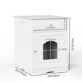 thumbnail image 2 of Unbranded 18.99'' Indoor Wooden Pet House Cat Litter Box Enclosure with Drawer, Pet Crate & Side Table - 18.9''×20.9''×25'' White, 2 of 10