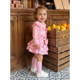 thumbnail image 4 of RUINIXCW Newborn Baby Girl My First Halloween Outfit Infant Girl Fall Clothes Letters Print Long Sleeve Romper Ruffled Skirt Headband Stockings Set, 4 of 10