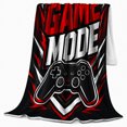 thumbnail image 2 of Energetic Weekend Game Mode Gamer Art, Cozy Friendship Quote Scene, Warm Flannel Blanket for Living Room and Reading Nook, Art Lovers Friendship Gift, Artistic Home Decor, 2 of 9