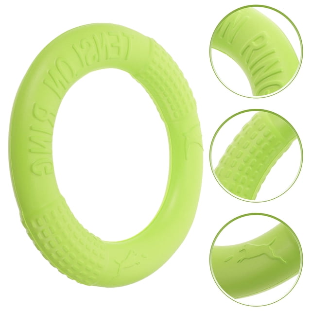 OULII Dog Throwing Ring Dog Flying Disc Toy EVA Light Green 1Set
