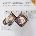 thumbnail image 4 of Yayeee Oven Mitts and Pot Holder Set of 2 Heat Resistant Kitchen Gloves Baking Hot Pad, Baseball Pattern, 4 of 5
