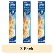 (3 pack) Ziploc® Brand Freezer Gallon Bags, Large Food Storage Bags, Zipper, 10 Count