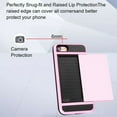 thumbnail image 6 of FIEWESEY For iPhone SE 2022 Case,iPhone 7/iPhone 8 Phone Case with Card Holder Wallet Case Cover Shockproof Silicone TPU + Hard PC Full Protective For iPhone 7 8 SE 2020/SE 2022 - Pink, 6 of 7