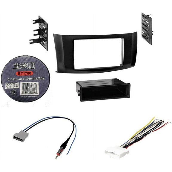 Absolute Package3 Car Stereo Installation Kit Compatible with Nissan Sentra 2013 – 2016 In-Dash Mounting Kit, Antenna, and Harness for Single or Double Din Radio Receivers