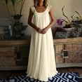 thumbnail image 2 of Women's Wedding Dress Lace Round Neck Sleeveless Dress Women's Summer Flowy Maxi Dress Casual Ruffle Beach Long Dresses Sleepwear Dress, 2 of 6