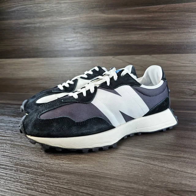 New Balance 327 Black White Gray Athletic Shoes Sneakers U327LC - Men's Size 9.5