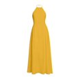 thumbnail image 4 of ZHOGXU Boho Wedding Guest Dresses For Women Sleeveless Halter Maxi Dress Elegant Summer Cocktail Dress,Yellow,XL, 4 of 4