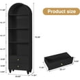 thumbnail image 2 of Bookshelf, 4 Tiers Arched Bookcase with 2 Drawers, Modern Book Display Storage Organizer for Living Room, Bedroom, Home Office (Black), 2 of 7