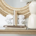 thumbnail image 2 of DecMode 6" Textured Coral Cream Polystone Bookends (Set of 2), 2 of 9