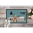 thumbnail image 2 of Red White English Bulldog Kitchen Scene Door Mat, 2 of 3