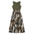 thumbnail image 3 of PatPat Women M Dresses Mommy and Me Army Green Tank Top Spliced Floral Dress,Army green, 3 of 7