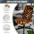thumbnail image 3 of HELLHERO Tiger Stripe Print Office Chair Cover Set, Protective Desk Chair Slipcover, Soft Removable Office Chairs Seat Protector with Armrest Cover, Orange, 3 of 6