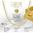 thumbnail image 2 of LIFETIME JEWELRY 3mm Rope Chain Necklace 24k Real Gold Plated-Women and Men (18 mm), 2 of 6