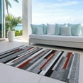 thumbnail image 6 of Addison Rugs Chantille Indoor/Outdoor Transitional Stripes Gray Washable Rectangle Rug, 9' x 12', 6 of 6