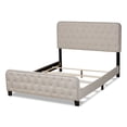 thumbnail image 3 of Baxton Studio Annalisa Queen Size Beige Upholstered Button Tufted Panel Bed, 3 of 10