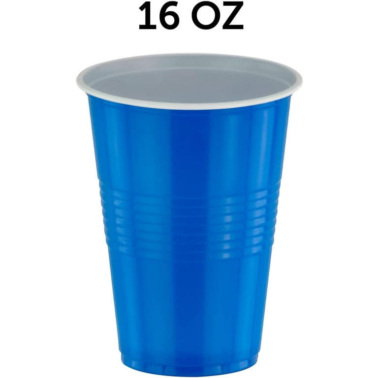 Decorrack Blue Disposable Cups, 16 Fl Oz, Durable Recyclable Plastic, 50  Count - Walmart.com