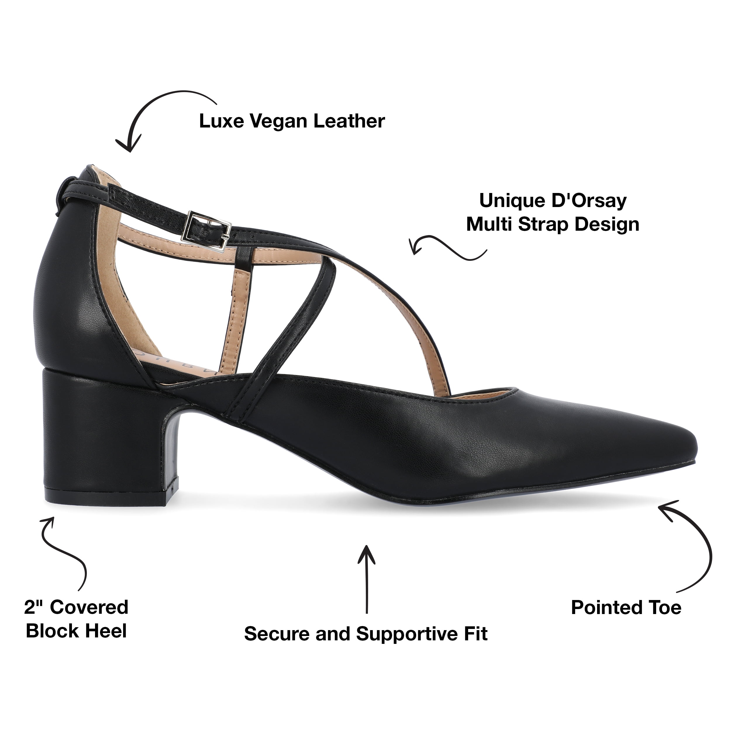 Journee Collection Womens Galvinn Crisscross Strap Pointed Toe Pumps