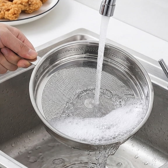 HaevnNest Grease Strainer Small Silver Stainless Steel Bacon Grease Filter Oil Strainer for Kitchen Cooking Filtering