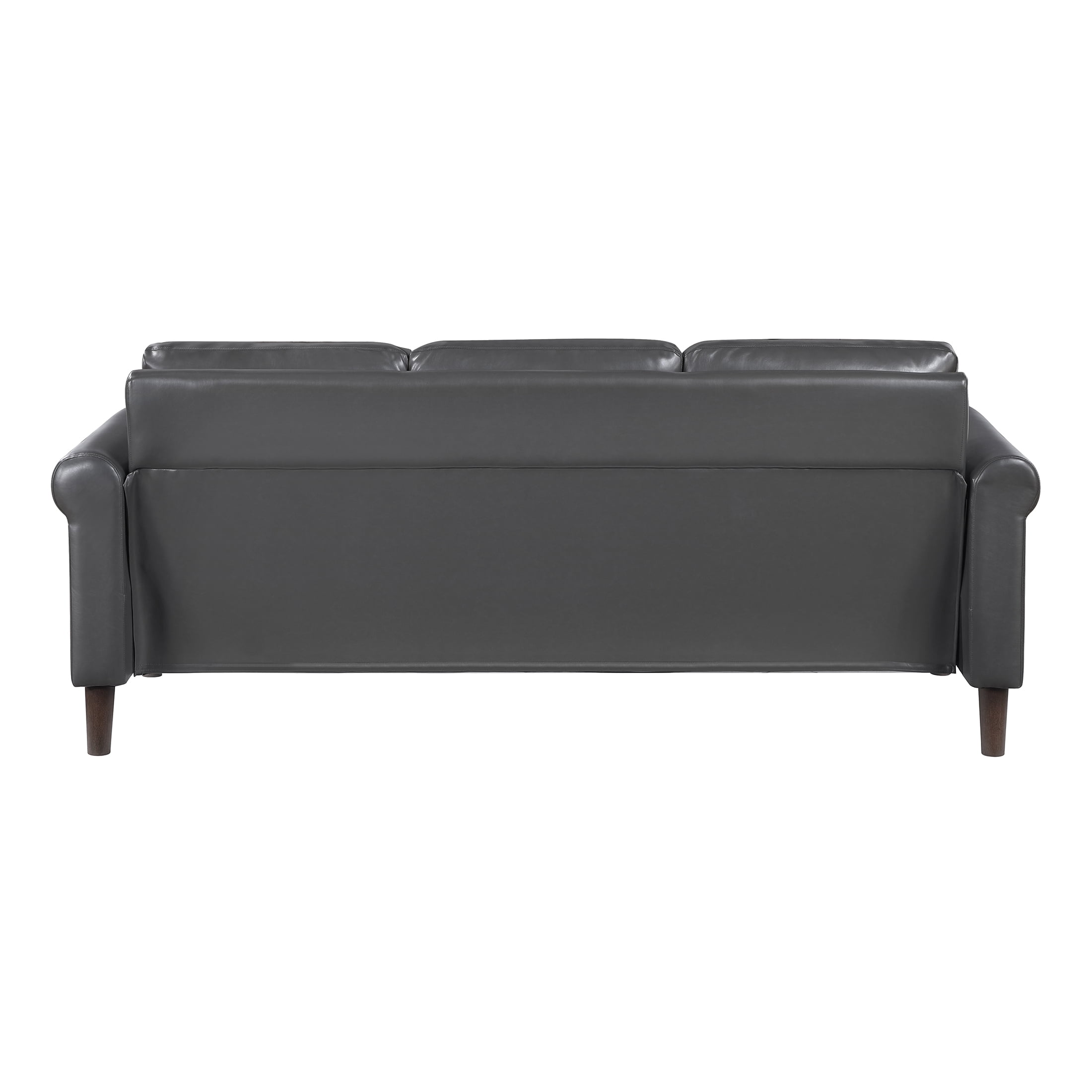 OakvillePark Marlinth Faux Leather Sofa, Dark Gray