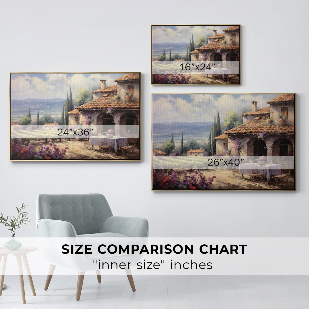 Vintage Landscape-CCLIII By Wexford Home Framed in Gold Wood Gallery Wrapped Canvas 17 in. x 25 in.