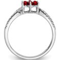 thumbnail image 2 of 14K White Gold Garnet And Diamond Floral Ringsize 7 (Width 1.9 To 4) - Jbsp, 2 of 5