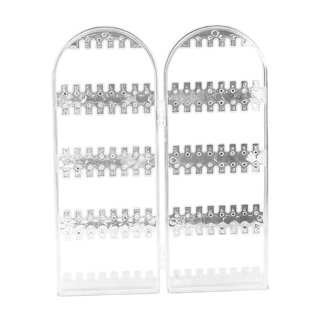 Clear A Foldable Jewelry Organizer Display Rack For Earrings Necklaces Bracelets With Holes And Grooves Desktop Dressing Table Storage Travel Friendly