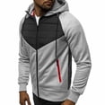 thumbnail image 3 of Hombres nueva moda Casual Patchwork Delgado Sudadera con capucha prendas de vestir blusa cremallera sudadera abrigo Fridja  hkj5045, 3 of 4