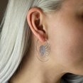 thumbnail image 2 of 81stgeneration Women's Silver Tone Brass 45 mm Nautilus Shell Golden Ratio Spiral Threader Earrings, 2 of 4