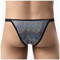 thumbnail image 3 of Gxdcog Men's Shiny Metallic Micro Enhance Pouch Panties Underwear Low Rise T-Back Thongs G-string Bikini for Date night, Valentine's Day, Anniversary, 3 of 3