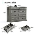 thumbnail image 2 of LINSY HOME Dresser for Bedroom, Long Dresser with 9 Drawers and Antique Handles, Chest of Drawers for Living Room, Entryway and Hallway, Gray, 2 of 8
