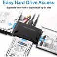 thumbnail image 1 of OUSITAID Adaptateur USB 3.0 vers SATA/IDE Lecteur de Disque Dur Externe Convertisseur de Récupération Ultra Compatible avec Disques HDD/SSD DVD Optiques 2.5/3.5 Po Transfert de Données, 1 of 5