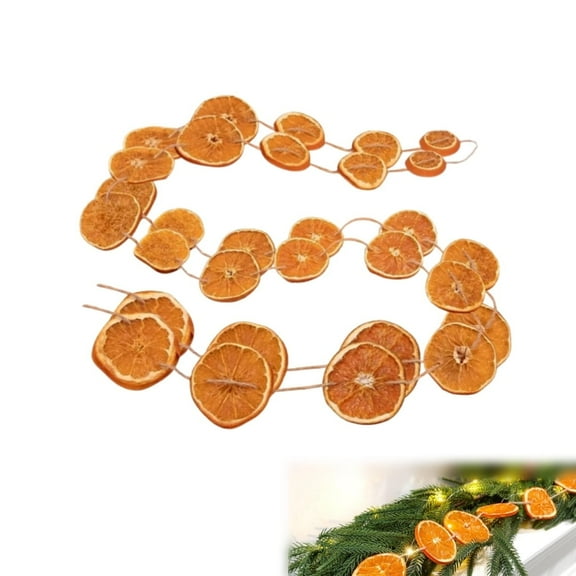 Dried Orange Slice Decorations,1Pack Realistic Natural Touch,QZS Dried Orange Slices Hanging Garland for Fireplace,Table,Christmas Tree,Home