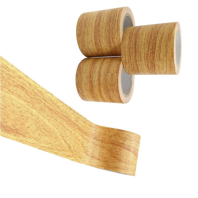 Rollo de cinta adhesiva para reparación de grano de madera realista, línea de rodapié para renovación de muebles, 1 Uds. (W: 8 cm * largo: 4,57 millones) de oro