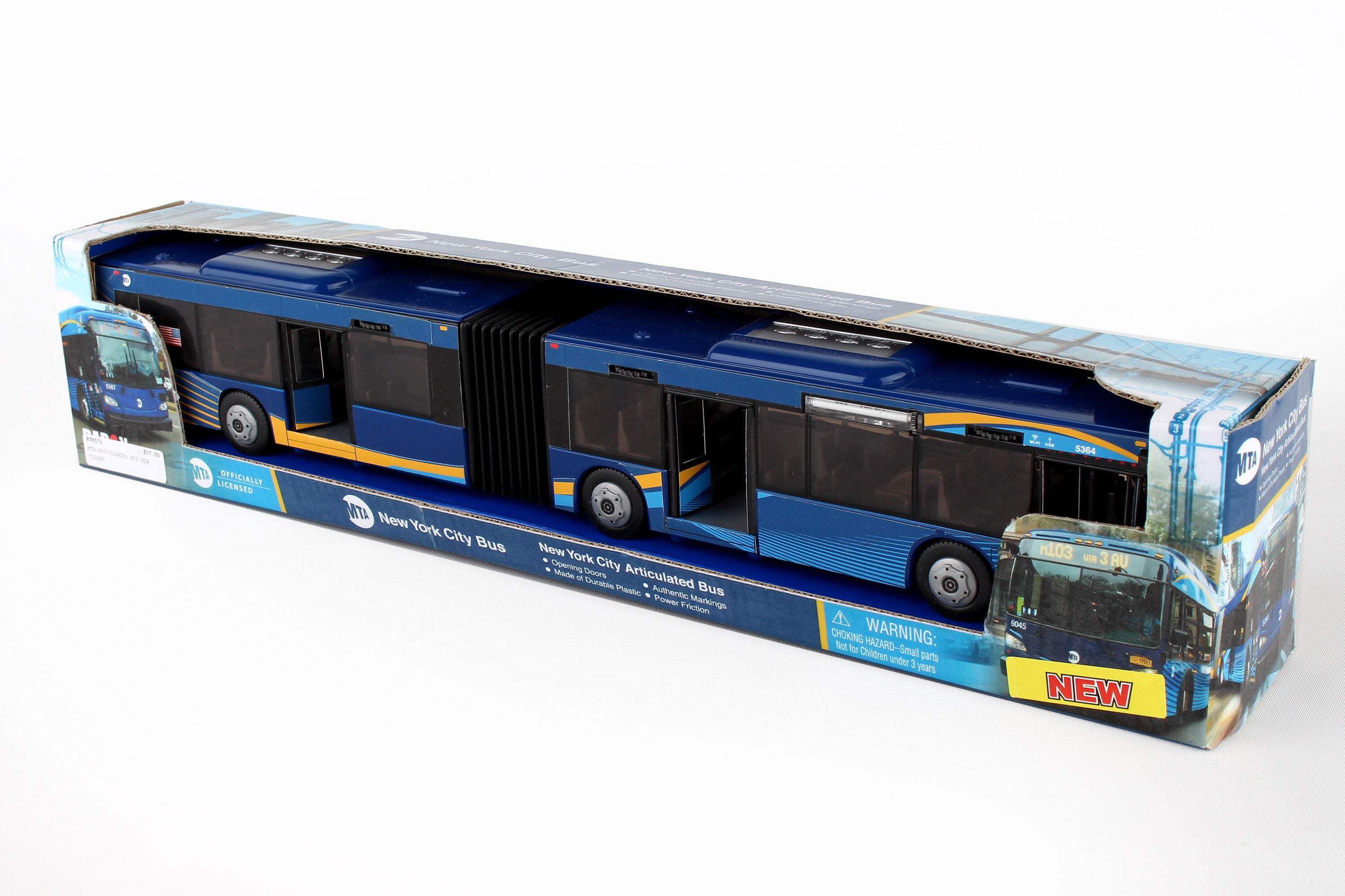 HATO BUS ミニカー 1/43スケール MTA Models Volvo Articulated Bus Toy, 1:43 Scale, Paint